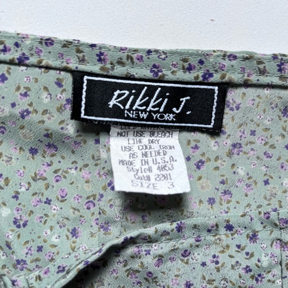 Vintage 90’s Green Dainty Floral Print Mini Skirt - Picture 3 of 3